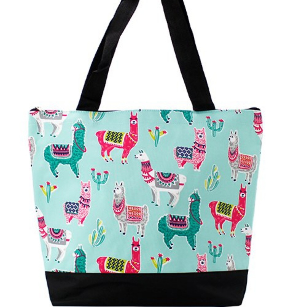 ADORABLE CANVAS LLAMA TOTE BAG!